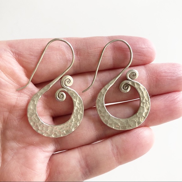 Silver Mermaid Tail Earrings - Picture 3 of 4
